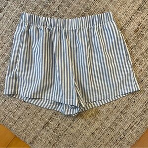 SHEIN Light Blue and White Striped Shorts | Lightweight Cotton Blend